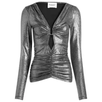 Трикотажный топ с длинными рукавами Isabel Marant, черный