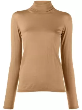 Трикотажный топ с длинными рукавами Max Mara, коричневый