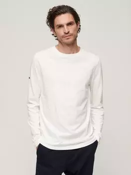 Трикотажный топ с длинными рукавами Superdry, новый мел белый