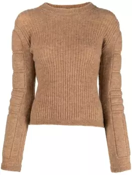 Трикотажный топ с дутыми вставками Max Mara, коричневый