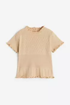 Трикотажный топ с дырочным узором H&M
