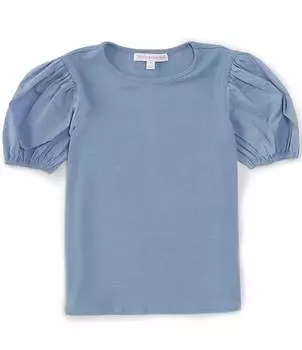 Трикотажный топ с короткими рукавами Honey & Sparkle для больших девочек 7–16 лет, синий