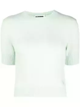 Трикотажный топ с короткими рукавами JIL SANDER, зеленый
