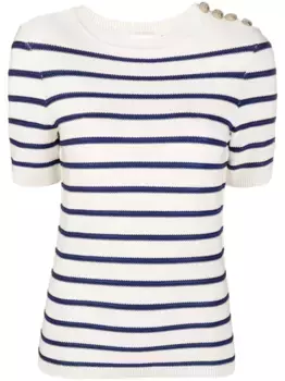 Трикотажный топ с короткими рукавами ZIMMERMANN, белый