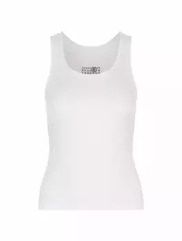 Трикотажный топ с логотипом MM6 MAISON MARGIELA, белый