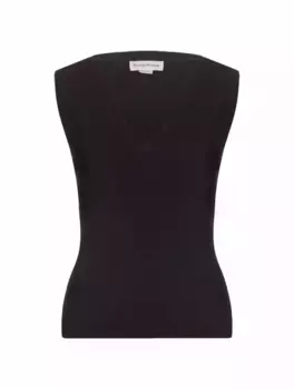 Трикотажный топ с логотипом Victoria Beckham, черный