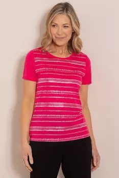 Трикотажный топ с мерцающим принтом Anna Rose, розовый