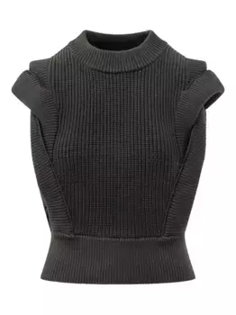 Трикотажный топ с оборками IRO, черный