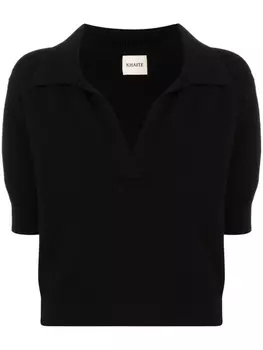 Трикотажный топ с отложным воротником KHAITE, черный