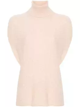 Трикотажный топ с пайетками Fabiana Filippi, розовый