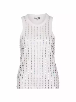 Трикотажный топ с пайетками Ganni