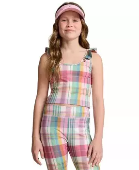 Трикотажный топ с принтом Big Girls Madras Polo Ralph Lauren, мультиколор
