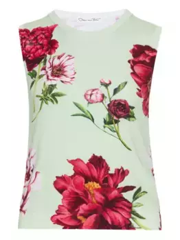 Трикотажный топ с принтом Oscar de la Renta, зеленый