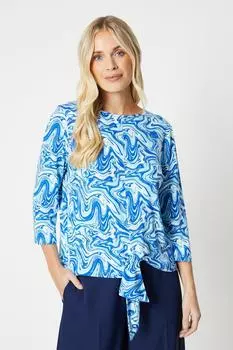 Трикотажный топ с принтом Petite Swirl Wallis, синий