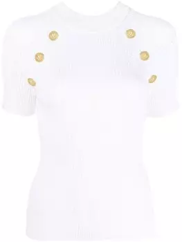 Трикотажный топ с пуговицами Balmain, белый