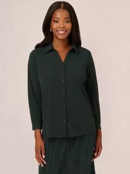 Трикотажный топ с рукавами-браслетами Adrianna Papell, джунгли грин