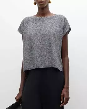 Трикотажный топ с рукавами «летучая мышь» Eileen Fisher, цвет Blackwhite