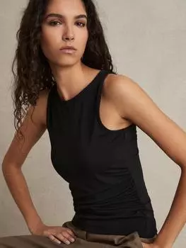 Трикотажный топ с рюшами по бокам от madelynne Reiss, черный