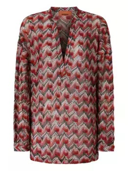 Трикотажный топ с шевронным узором Missoni, черный