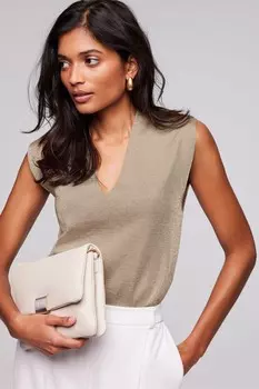 Трикотажный топ с V-образным вырезом Mint Velvet, желтый