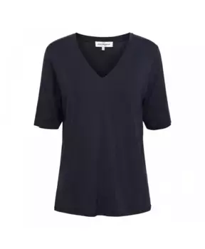 Трикотажный топ с V образным вырезом темно &Co Woman, синий