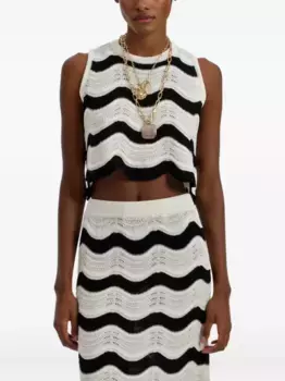 Трикотажный топ с волнистым узором La DoubleJ, черный