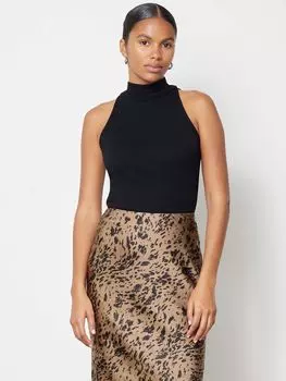 Трикотажный топ с воротником-халтер Albaray, черный