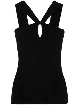 Трикотажный топ с вырезом Federica Tosi, черный