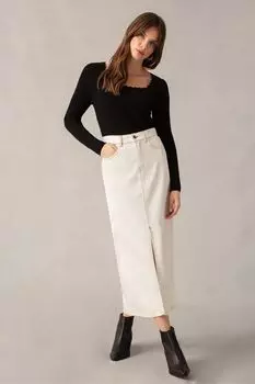 Трикотажный топ с вырезом фестон Ro&Zo, черный