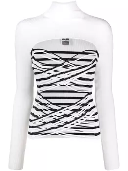 Трикотажный топ с вырезом Jean Paul Gaultier, бежевый