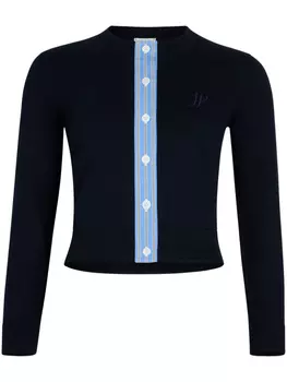 Трикотажный топ с вышитым логотипом Patou, синий