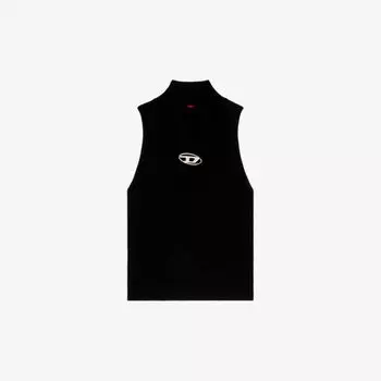 Трикотажный топ с высоким воротником и бляшкой-логотипом m-onervax Diesel, цвет 9xx