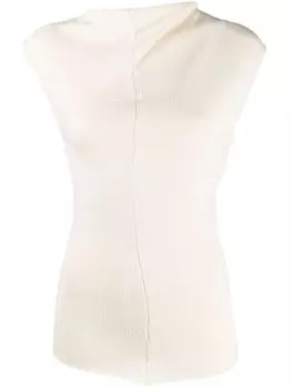 Трикотажный топ с высоким воротником Jil Sander, белый