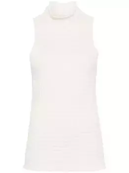 Трикотажный топ с высоким воротником JIL SANDER, нейтральный