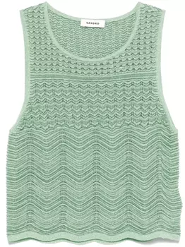 Трикотажный топ SANDRO, зеленый