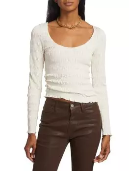 Трикотажный топ со сборками Frame, цвет Bone