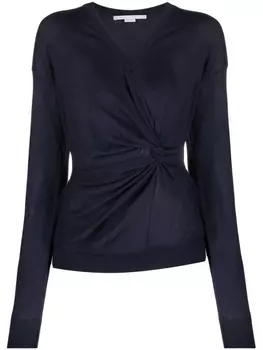 Трикотажный топ со сборками Stella McCartney, синий