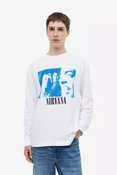 Трикотажный топ свободного кроя с принтом H&M