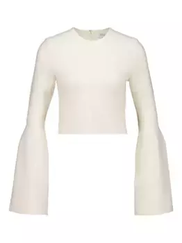 Трикотажный топ Talos с расклешенными рукавами Gabriela Hearst, белый