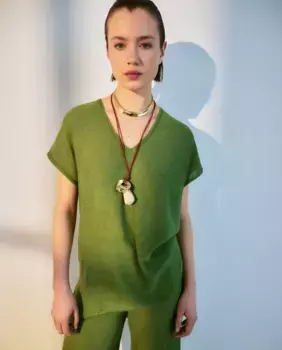 Трикотажный топ туника Woman El Corte Ingls, цвет 580 Musgo