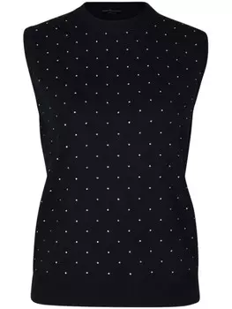 Трикотажный топ, украшенный стразами Fabiana Filippi, синий