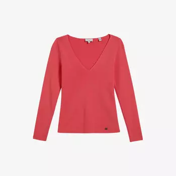 Трикотажный топ узкого кроя с V-образным вырезом Ted Baker, цвет coral
