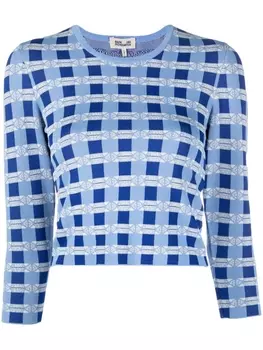 Трикотажный топ в клетку Baum Und Pferdgarten, синий