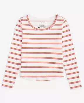 Трикотажный топ в полоску Emily для девочек Epic Threads, белый