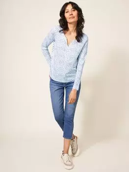 Трикотажный топ в полоску White Stuff Nelly, белый/разноцветный