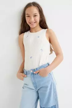 Трикотажный топ в рубчик H&amp;M