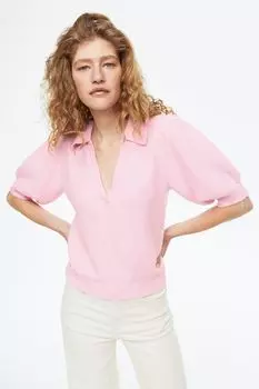 Трикотажный топ в рубчик H&amp;M, светло-розовый