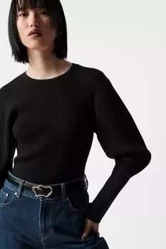 Трикотажный топ в рубчик & Other Stories, черный