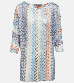 Трикотажный топ зигзаг Missoni, синий