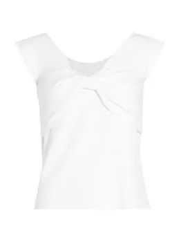 Трикотажный топ Zoe с закрученным спереди Elie Tahari, белый